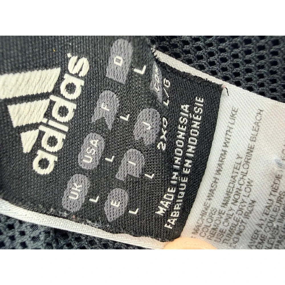 Adidas Mens Track Pants Black Red Stripe Mesh Lined Ankle Zip Large